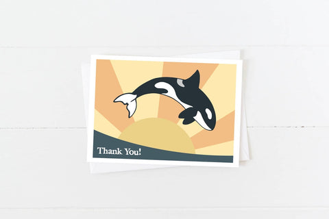Orca Sunrise Thank You Notecard