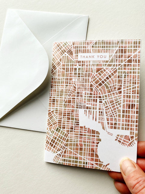 Baltimore Watercolor Map Greeting Card - image 4