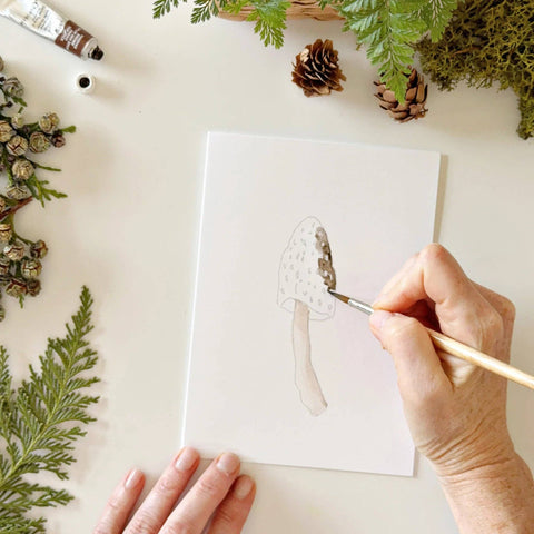 Mushrooms paintable watercolor notecard set - image 4