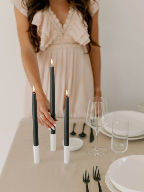 Charcoal Beeswax Dipped Candles 10" - image 7