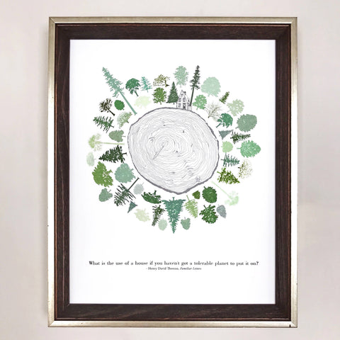 USA State Tree Rings + Thoreau Print - image 3