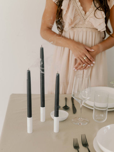 Charcoal Beeswax Dipped Candles 10" - image 8