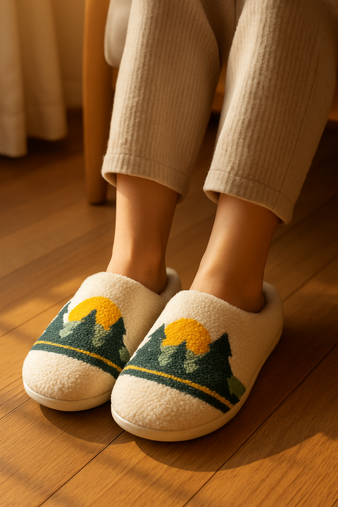 Sunset Forest Fleece Slippers
