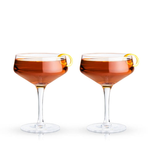 Raye™ Angled Crystal Coupe Glasses - Set of 2