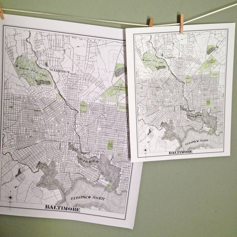 Baltimore Hand-drawn 1887 Street Map Print - image 7
