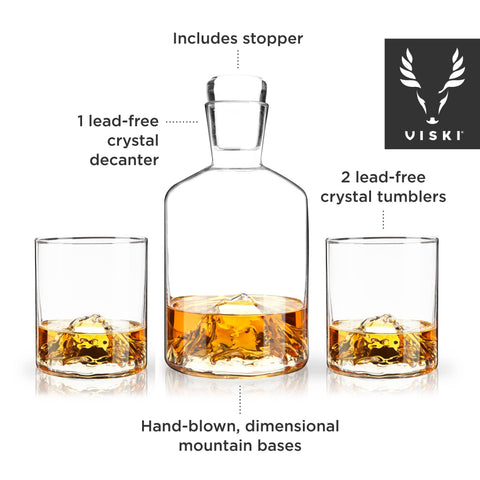 Mountain Themed Crystal Decanter & Tumblers Set - Set of 3 - image 5