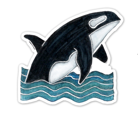 Orca Whale Carved Vinyl Sticker - image 3