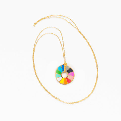 Color Wheel Pendant Necklace