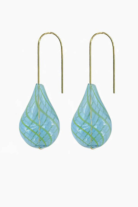 Air Bubbles Blue Stripe Earrings