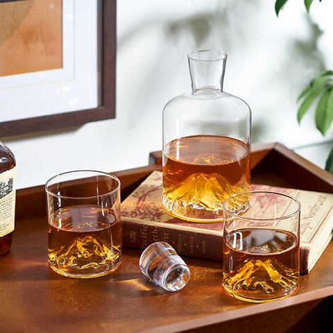 Mountain Themed Crystal Decanter & Tumblers Set - Set of 3 - image 3