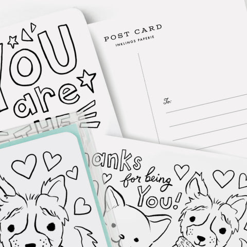 Color-In Postcard Kit - Kids Thank You - image 4