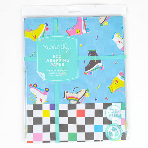 Roller Skates / 80s - Double Sided Wrapping Paper - image 2