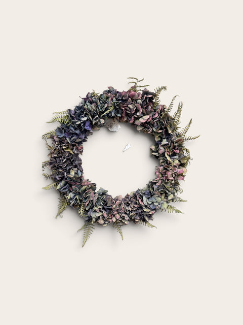 Dried Hydrangea + Fern Wreath