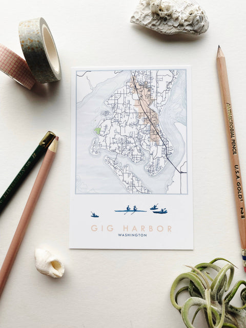 Gig Harbor Washington Topo Map Postcard - image 3