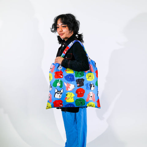 Dogs Art Resusable Tote Bag