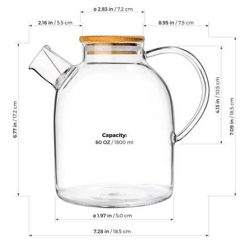 Large Glass Teapot And Kettle 60oz - Stove-Top Safe - image 5