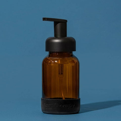 Glass Foaming Bottle with Black Silicone Sleeve, 8 oz