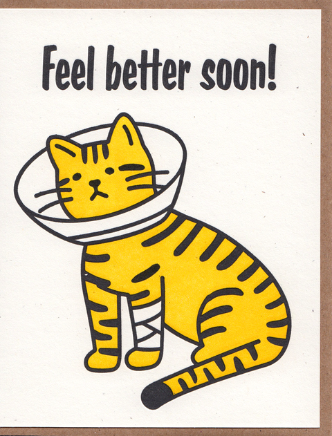 Feel Better Cat Greeting Card - image 2