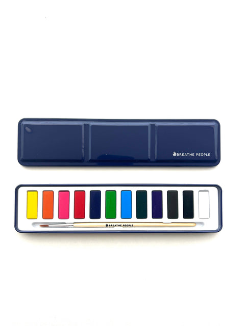 Watercolor Set of 12 Artist Grade Colors + Wood Paintbrush - image 3