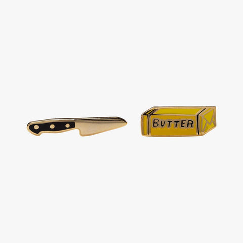 Butter Knife Gold Foodie Statement Studs Earrings