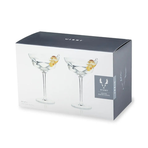 Faceted Martini Glasses - Set of 2