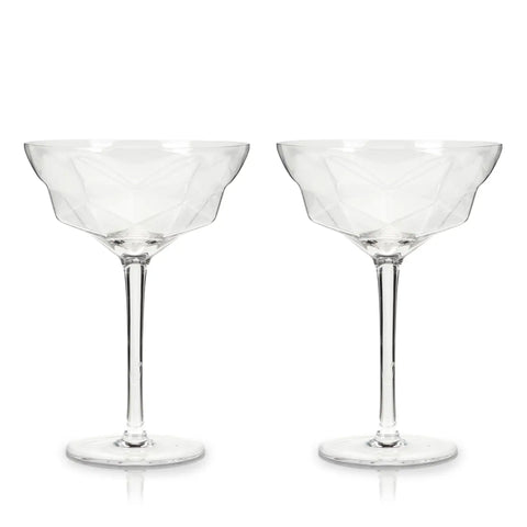 Faceted Martini Glasses - Set of 2