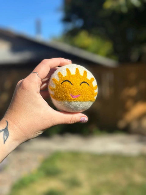 Organic Wool Dryer Balls--Sunny