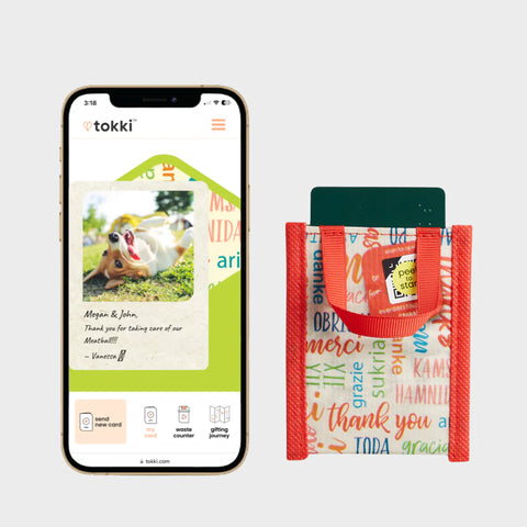 Thank You Reusable Gift Card Holder + QR Greeting Card - image 2